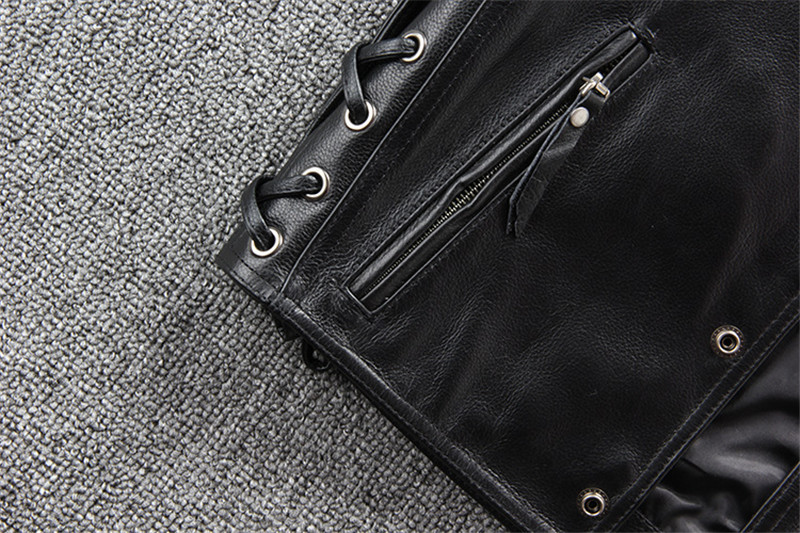 バイク用ベスト 本革 革ベスト ベスト パンク風 十字架柄 レザーベスト