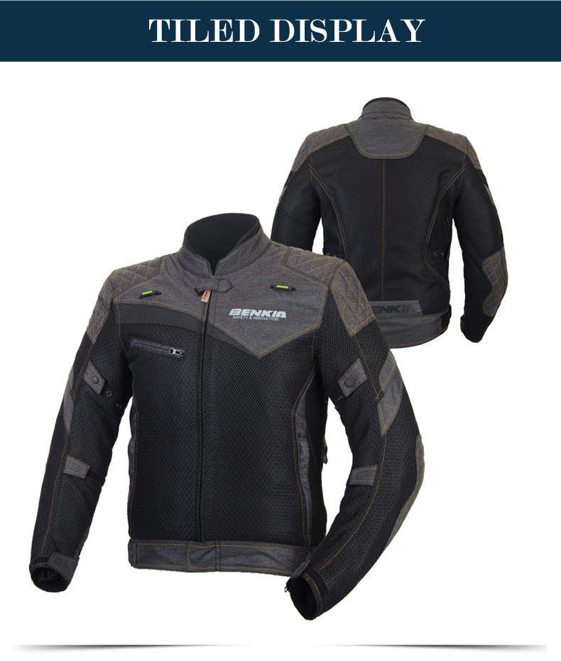 BENKIAバイクジャケット メンズ 春夏秋 通気性が抜群 登録商標番号