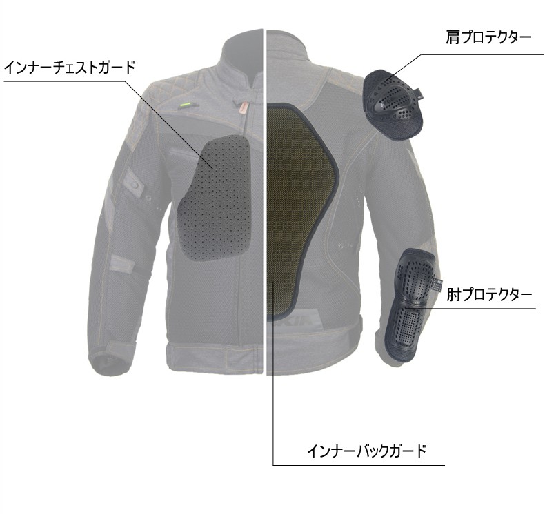 BENKIAバイクジャケット メンズ 春夏秋 通気性が抜群 登録商標番号