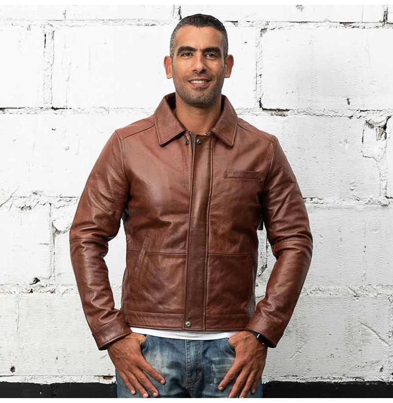 本革ジャケット バイクジャケット 牛革 ライダースジャケット オイル