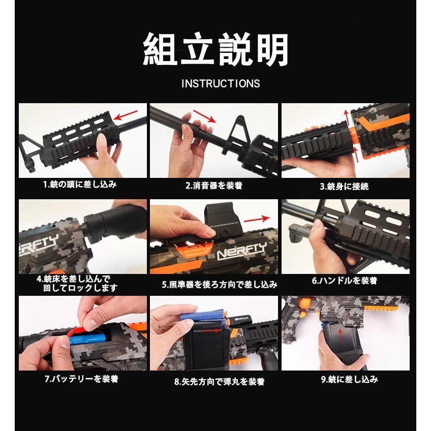 銃 電動 ナーフ弾対応 連射 弾 Ｍ416 銃おもちゃ ターゲットゲーム 電子ターゲット ガン 9点セット 13点セット 照準器 玩具 銃 じゅう  弾丸 アイウェア リアル :ETWJ532:谷岡商店 - 通販 - Yahoo!ショッピング