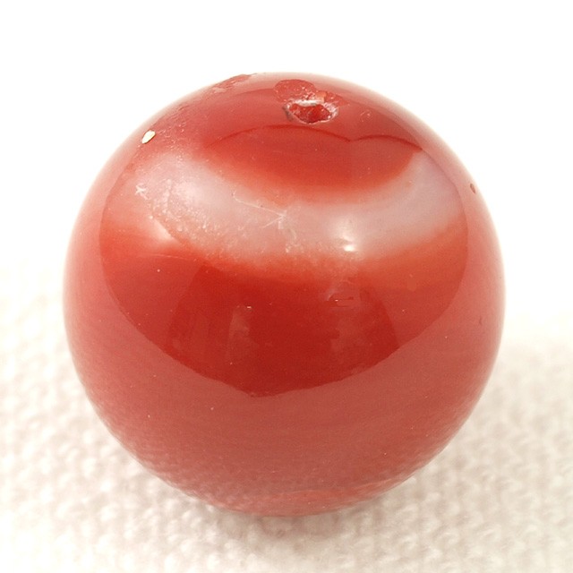 １着でも送料無料 天然サンゴ ルース レッド さんご 赤珊瑚 球形 7.628ct 裸石 工芸品