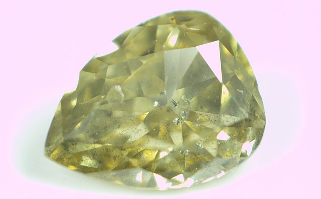 カメレオンダイヤモンド ルース 0.165ct, FANCY GRAYISH GREEN YELLOW