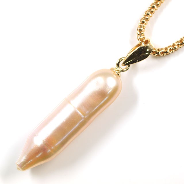 犬の歯型の真珠 犬の歯形の真珠 ペンダントトップ K18YG 18金イエロー