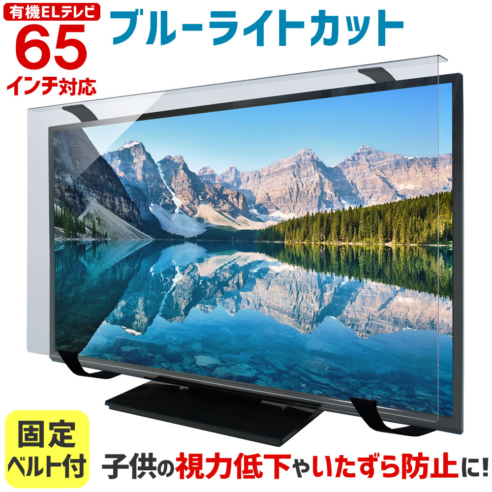 ブルーライトカット 有機ELテレビ 保護パネル 65型 65インチ ベルト付