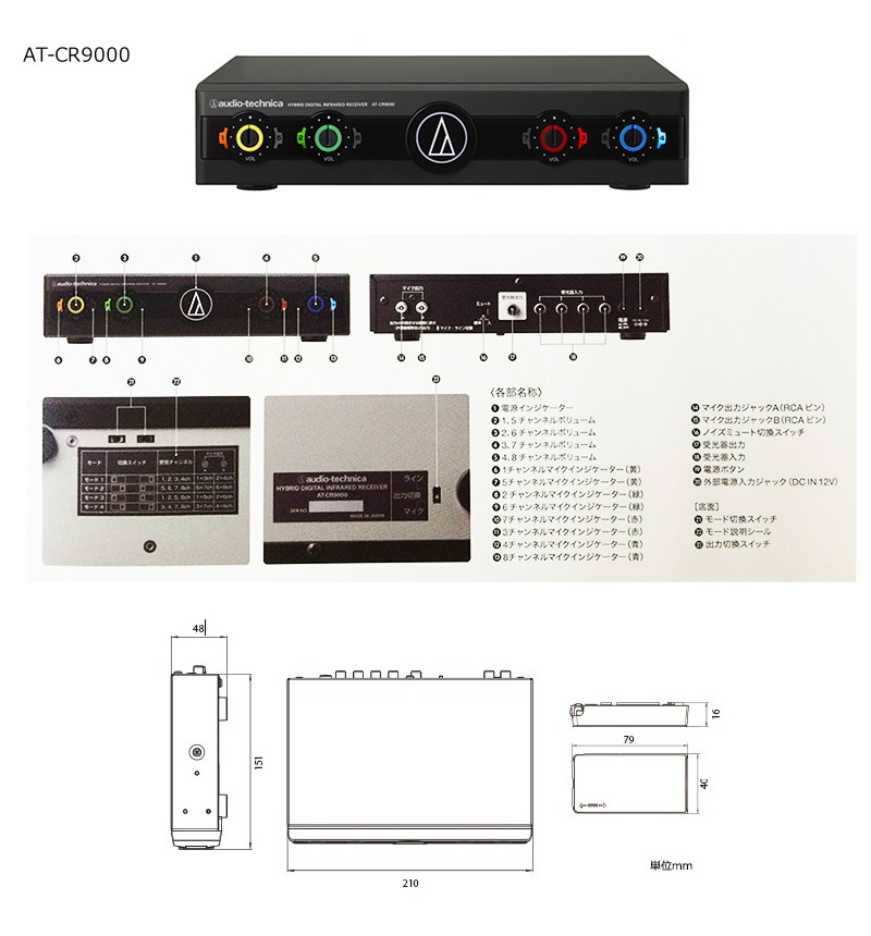 オーディオテクニカ 赤外線コードレスマイクロフォン4点セット（AT