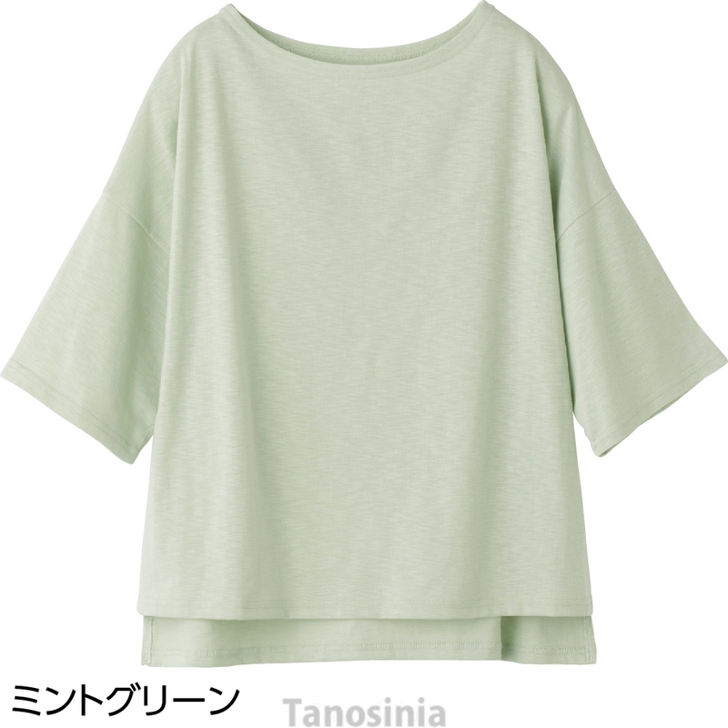 婦人 レディース 6分袖 ゆったり綿混Tシャツ M〜LL 821205 ケアファッション 6分袖ゆったり綿混Tシャツ 婦人向け 女性用 レディース 2025