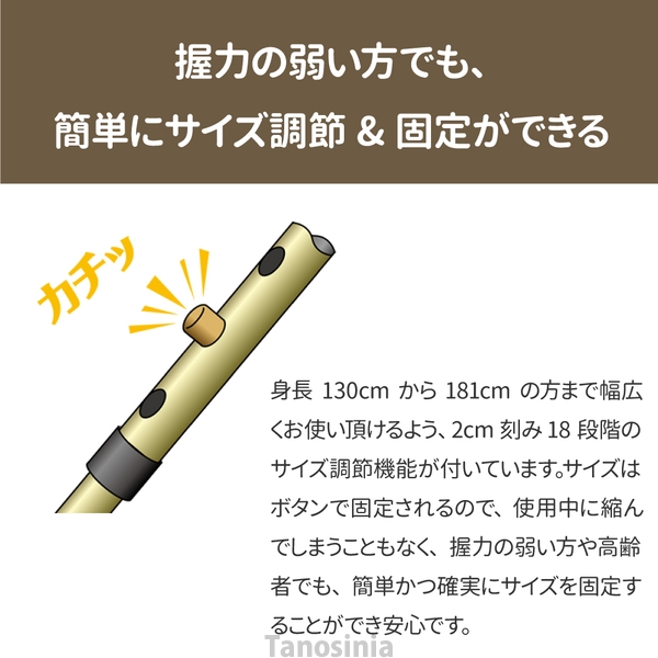 ウォーキングポール 高齢者 伸縮 シナノ もっと安心2本杖 滑りにくい先ゴム 2本1組 シニア 二本杖 転倒予防 リハビリ トレーニング  あんしん2本杖 SINANO 日本製