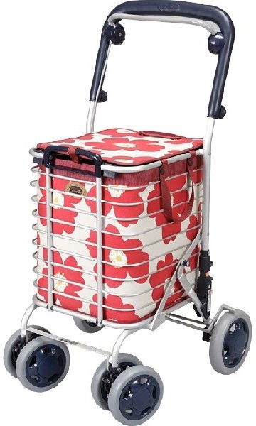 ワイヤーカート シルバーカー ブレーキ付 A-0245H 花柄 ユーバ産業