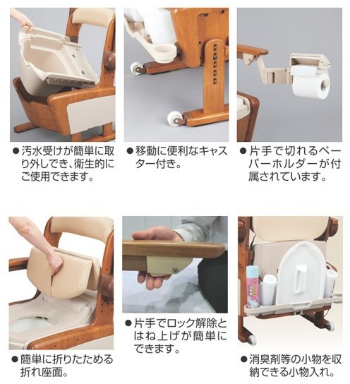 家具調トイレ シャワピタ ひじ掛けはねあげ AR-SA1 533-814 アロン化成