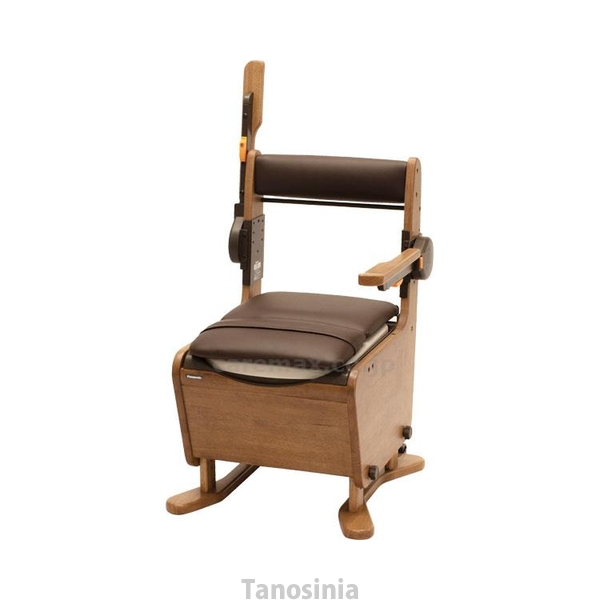 ポータブルトイレ 家具調トイレ 座楽 ひじ掛けはねあげ あたたか便座