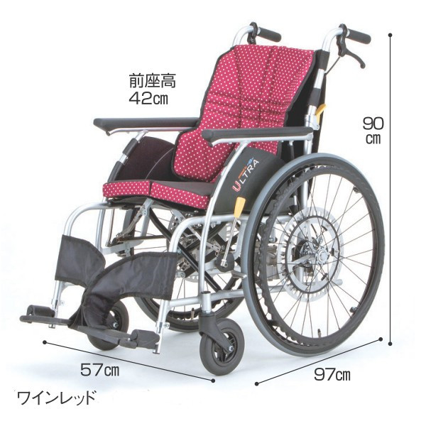 介護用品 アルミ自走式車いす ウルトラ NA-U1+G Guard-II パッケージ