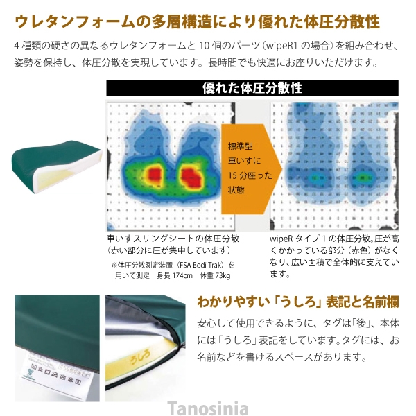 タカノクッションwipeR タイプ3 / タイプ4 クッション 介護用品