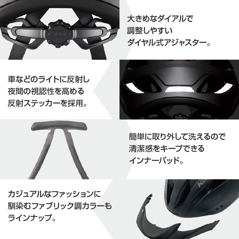 OGKカブトkabuto バイザー付き自転車ヘルメット ヘルメットWR-X 57