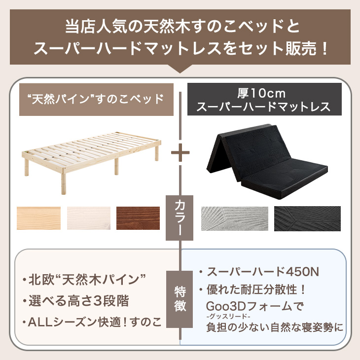 タンスのゲン ベッド マットレス付き シングル 極厚20cm ボンネル