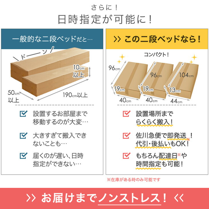 10日+5% 二段ベッド マットレス付き 高反...の詳細画像3