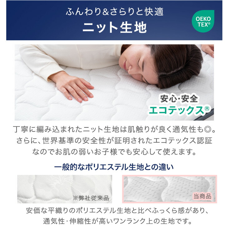 タンスのゲン 3日+5% ベッド マットレス付き 極厚22cm ポケットコイル