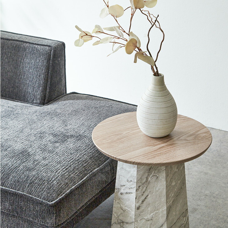 タンスのゲン サイドテーブル 丸 円形 スリム 幅45 シンプル モダン