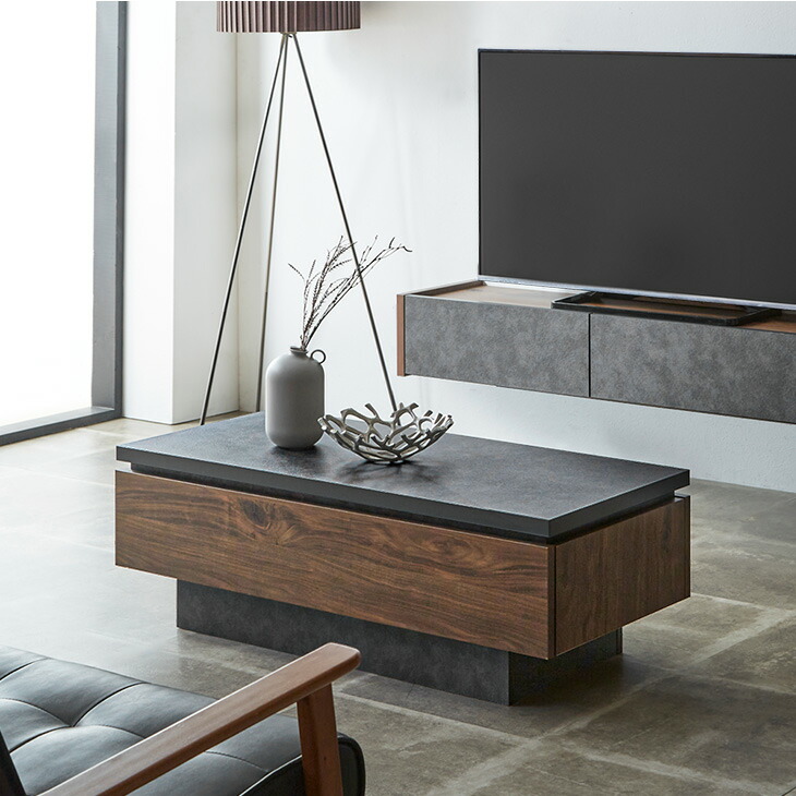 センターテーブル 幅105 完成品 テーブル 引き出し付き おしゃれ ロー