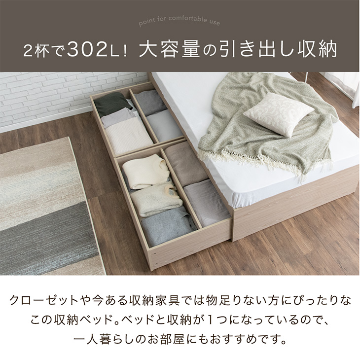 収納引き出し+コンセント付きセミダブルベッド+ポケットコイルマットレス (2022年9月購入) ベッド セミダブルベッド マットレスセット 収納付きベッド 引き出し