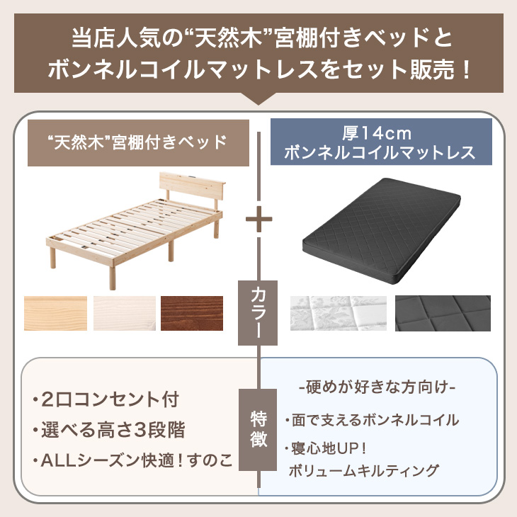 15日+5% ベッド マットレス付き 厚14c...の詳細画像1