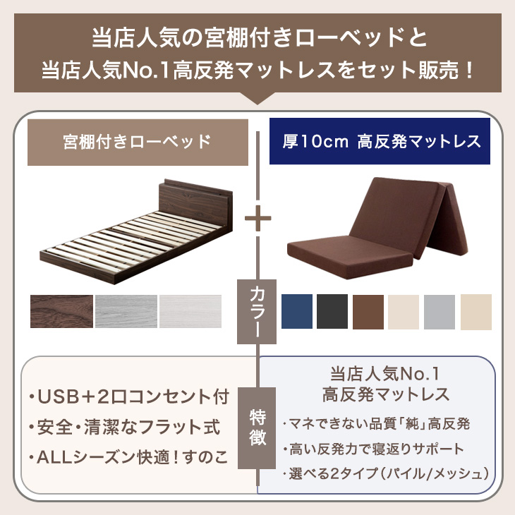 タンスのゲン 4日+5% ベッド マットレス付き 高反発マットレス 10cm厚