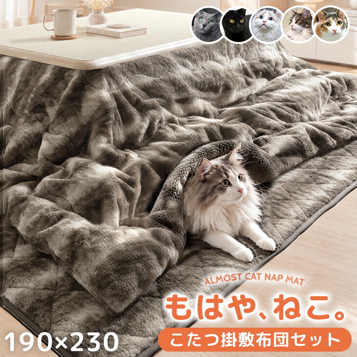 これからの時期に！こたつ掛け布団セット タンスのゲン 本日+4% こたつ布団 長方形 190×230 2点セット 吸湿発熱