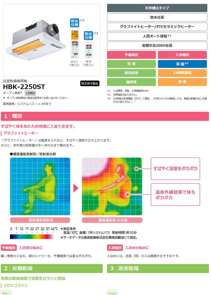 日立 HBK-2250ST 浴室暖房【天井埋込タイプ】【特定保守製品