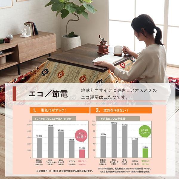 ds-2414155 こたつ布団カバー カバー 長方形 単品 洗える キリム柄 撥水 ネイビー 約195×245cm  (ds2414155) - 8
