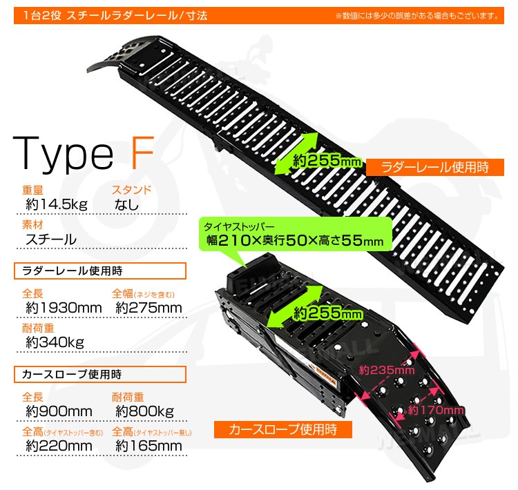 スチールラダー カースロープ スロープ カーランプ 三つ折りタイプ