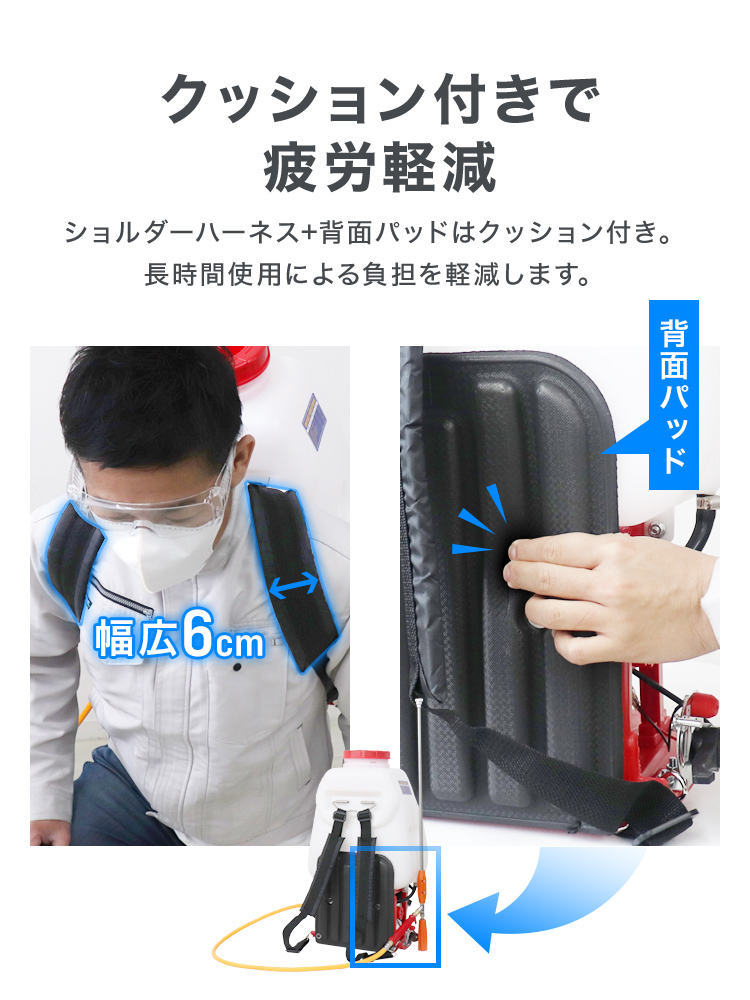 噴霧器 エンジン 電動 背負い式 ハイパワー 26cc 25L 動力散布機 大容量 除草剤 除草 消毒 農薬 害虫駆除 ガーデニング 庭 背面クッション