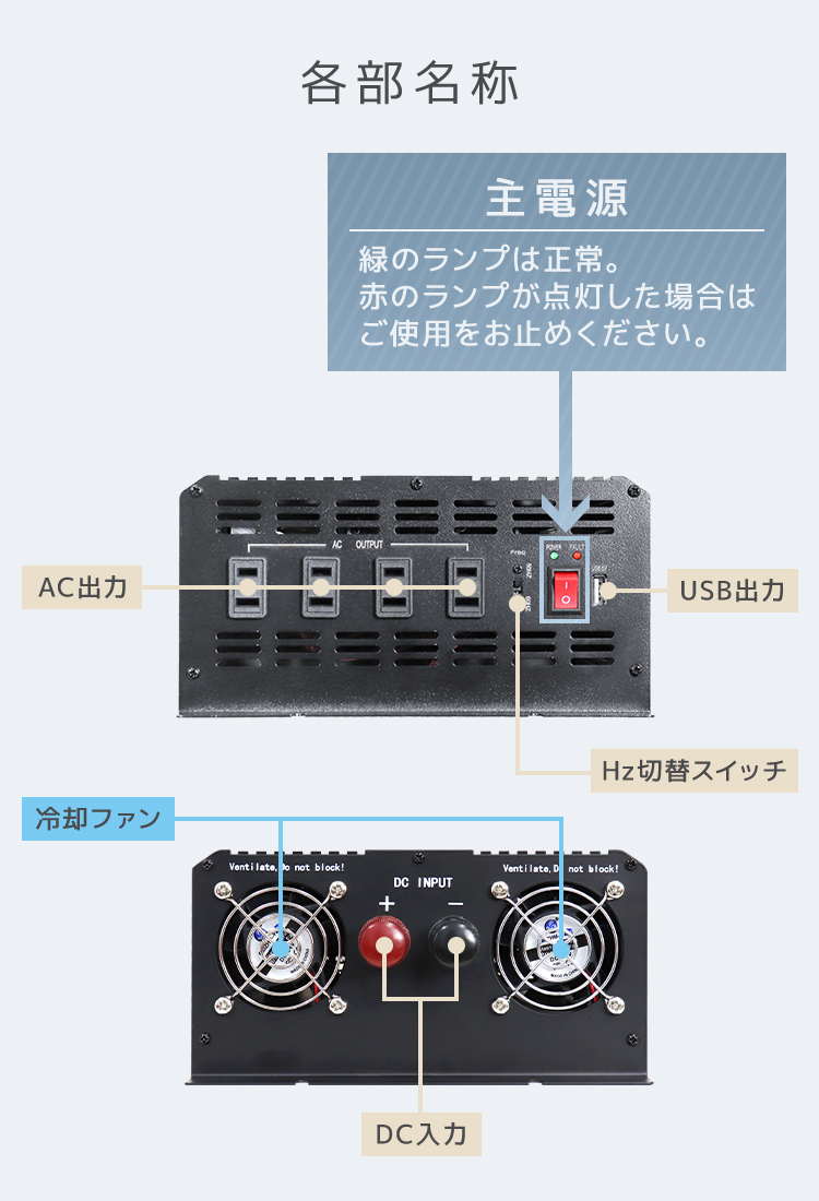 ポータブル電源 インバーター DC24V AC100V 定格2000W 最大4000W 修正波/疑似正弦波 矩形波 50Hz 60Hz切替可 口コミ 高評価  便利 キャンプ アウトドア 防災 : c05b : tantobazarshop - 通販 - Yahoo!ショッピング