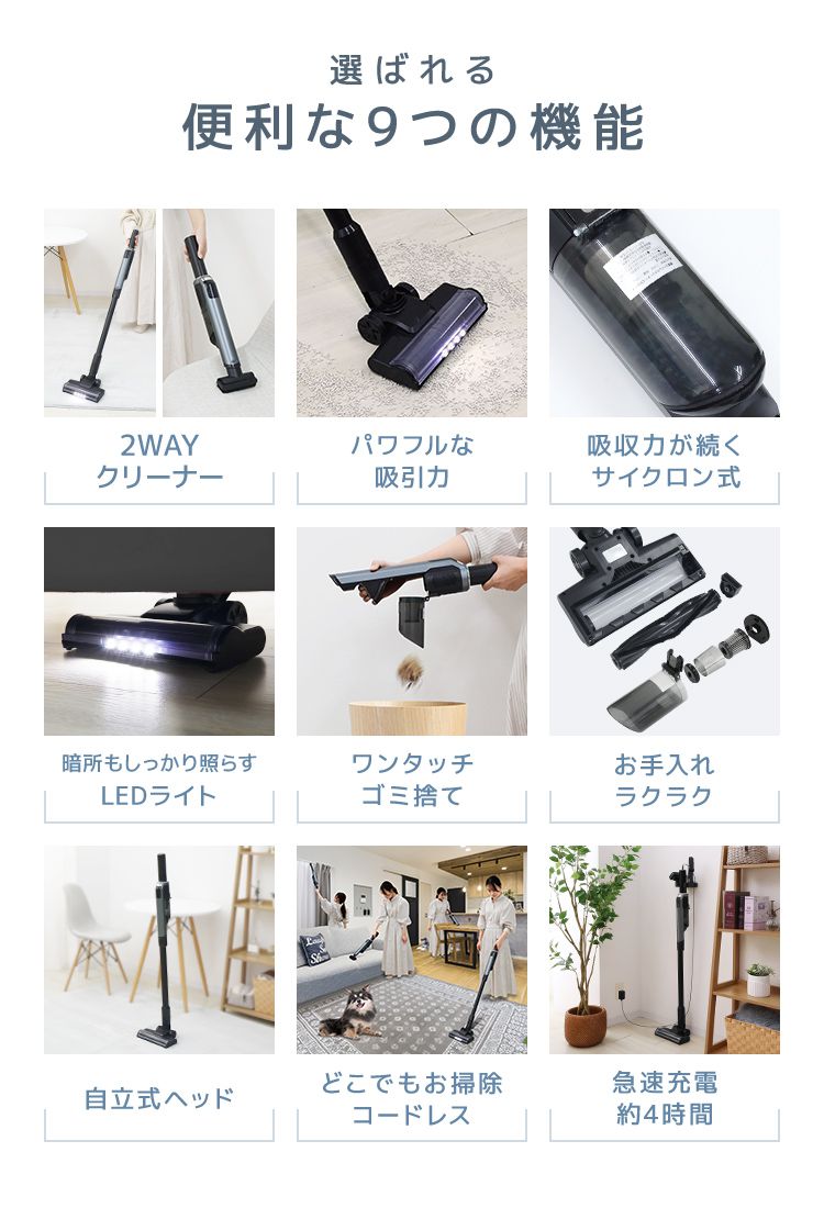 WEIMALL（ウェイモール） 掃除機 コードレス サイクロン クリーナー