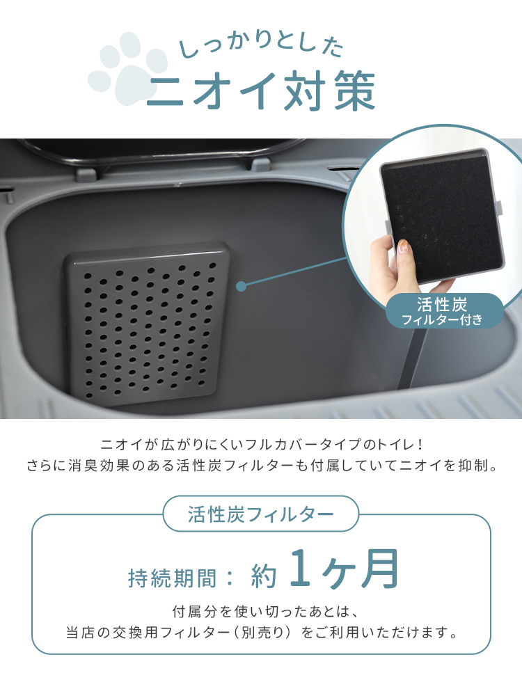 ★専用フィルター1+3枚付き★ 猫用トイレ 折り畳みトイレ 手入れ簡単 トイレ用品 組み立て式 おしゃれ 猫用グッズ 折りたたみ キャットトイレ シンプル｜tantobazarshop｜07