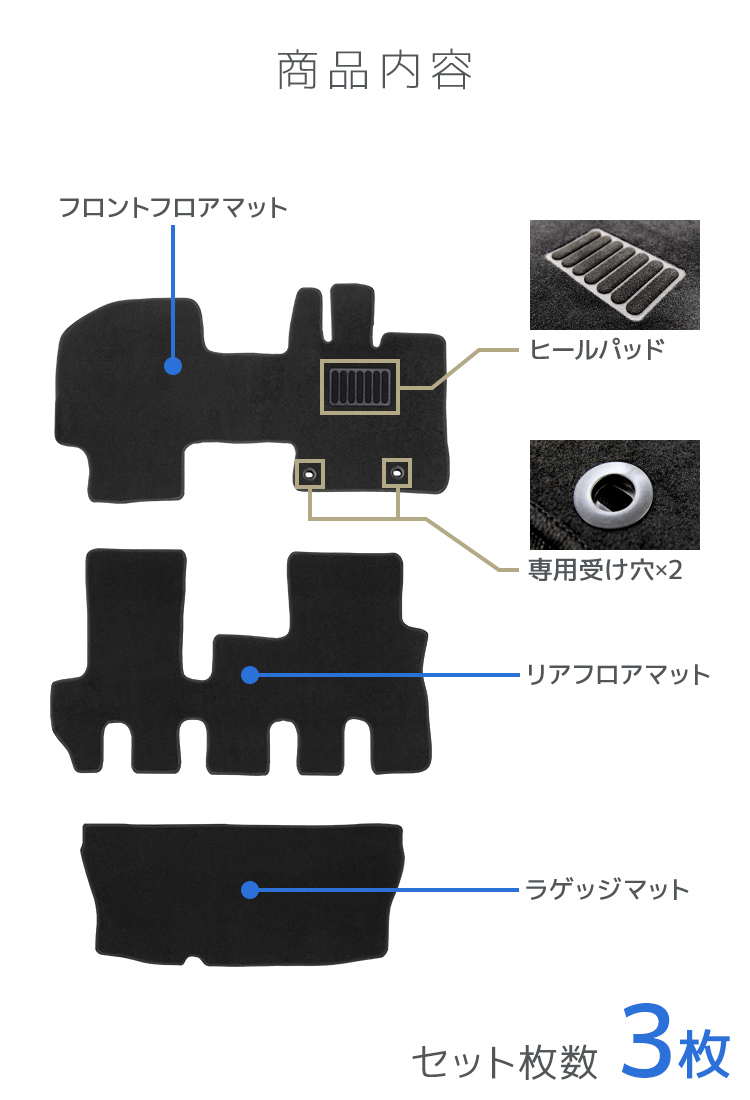 Aviles ダイハツ タント L375S L385S フロアマット16色から選択(1：2WD