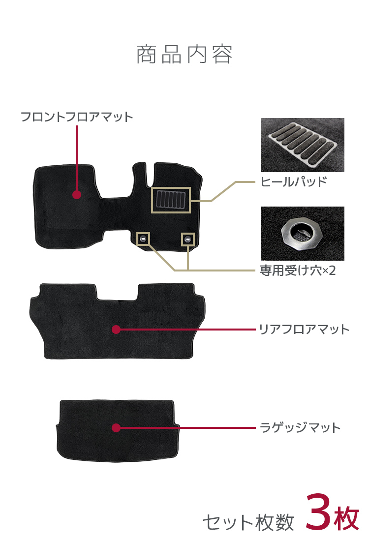 ウェイク ダイハツ WAKE トヨタ ピクシスメガ PIXISMEGA フロアマット