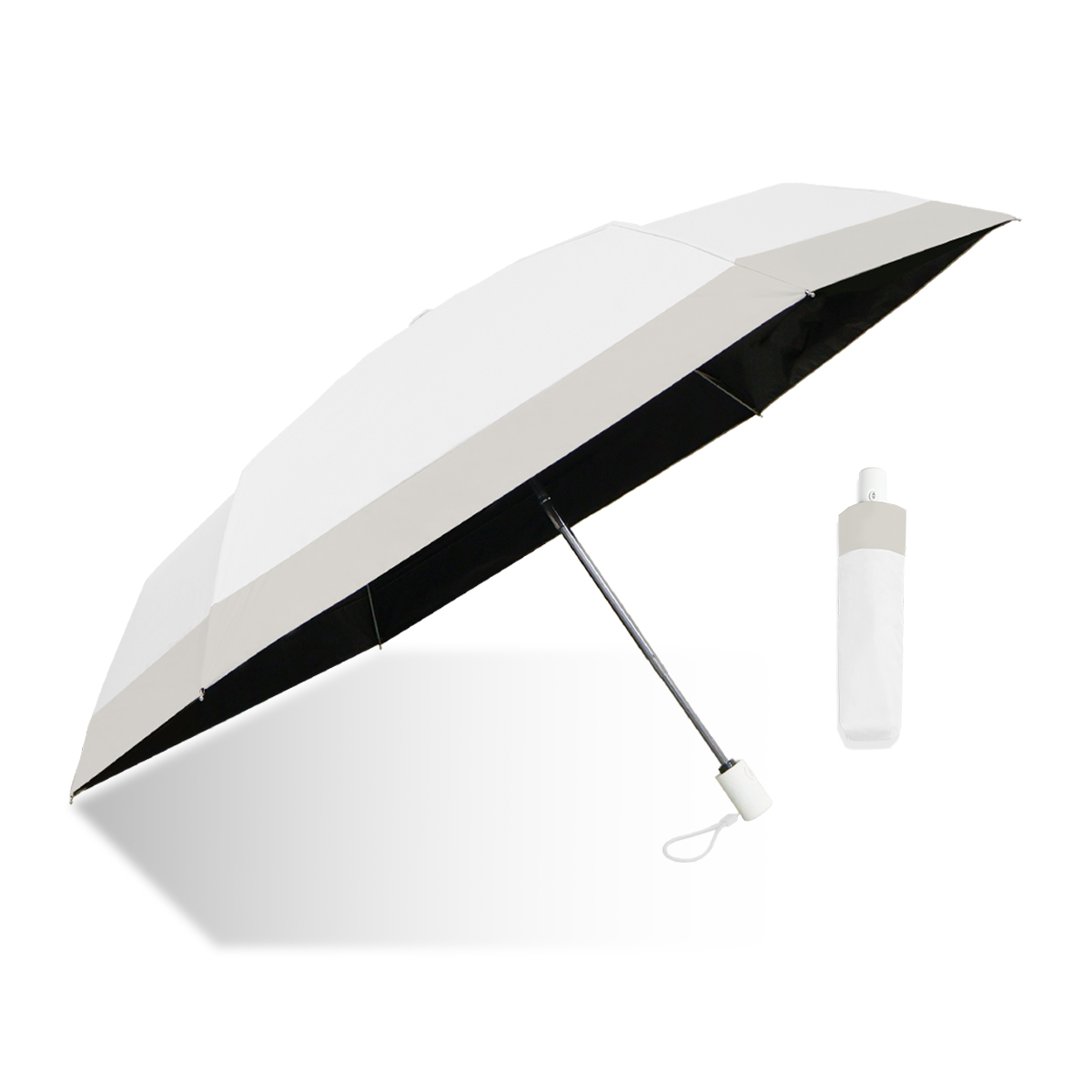 WEIMALL（ウェイモール） 日傘 完全遮光 折りたたみ 軽量 晴雨兼用 UV