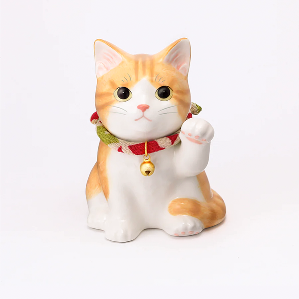 招き猫 l うちの招き猫 子猫 左手あげ みけ とら ぶち 瀬戸焼 日本製