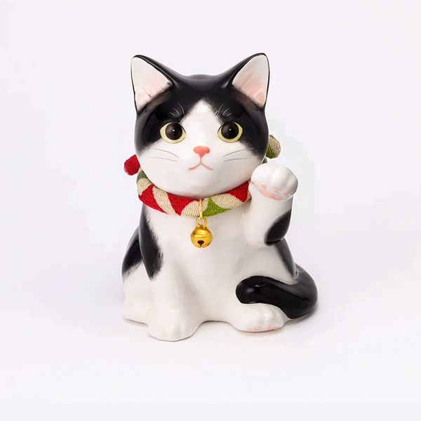 まねきねこ l うちの 招き猫 子猫 左手あげ みけ とら ぶち 瀬戸焼