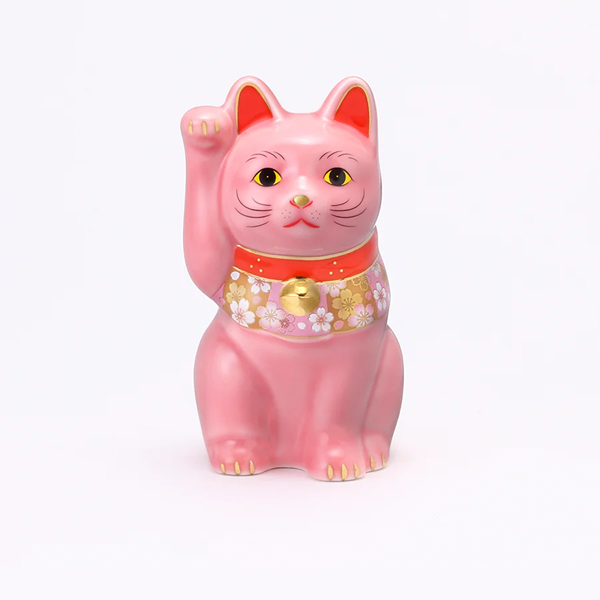 まねき猫 l 桜づくし招き猫 小 右手 瀬戸焼 日本製 ネコ さくら サクラ