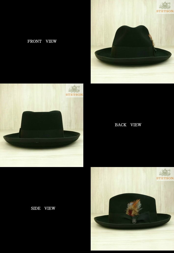 STETSON 帽子 ファー フェルトハット 中折れ帽 メンズ カラー 黒