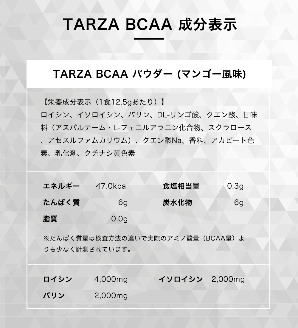 TARZAターザbcaaパウダー成分表示