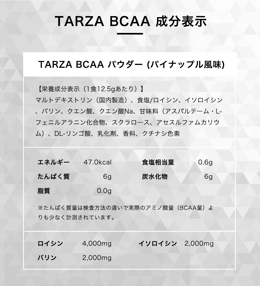 TARZAターザbcaaパウダー成分表示