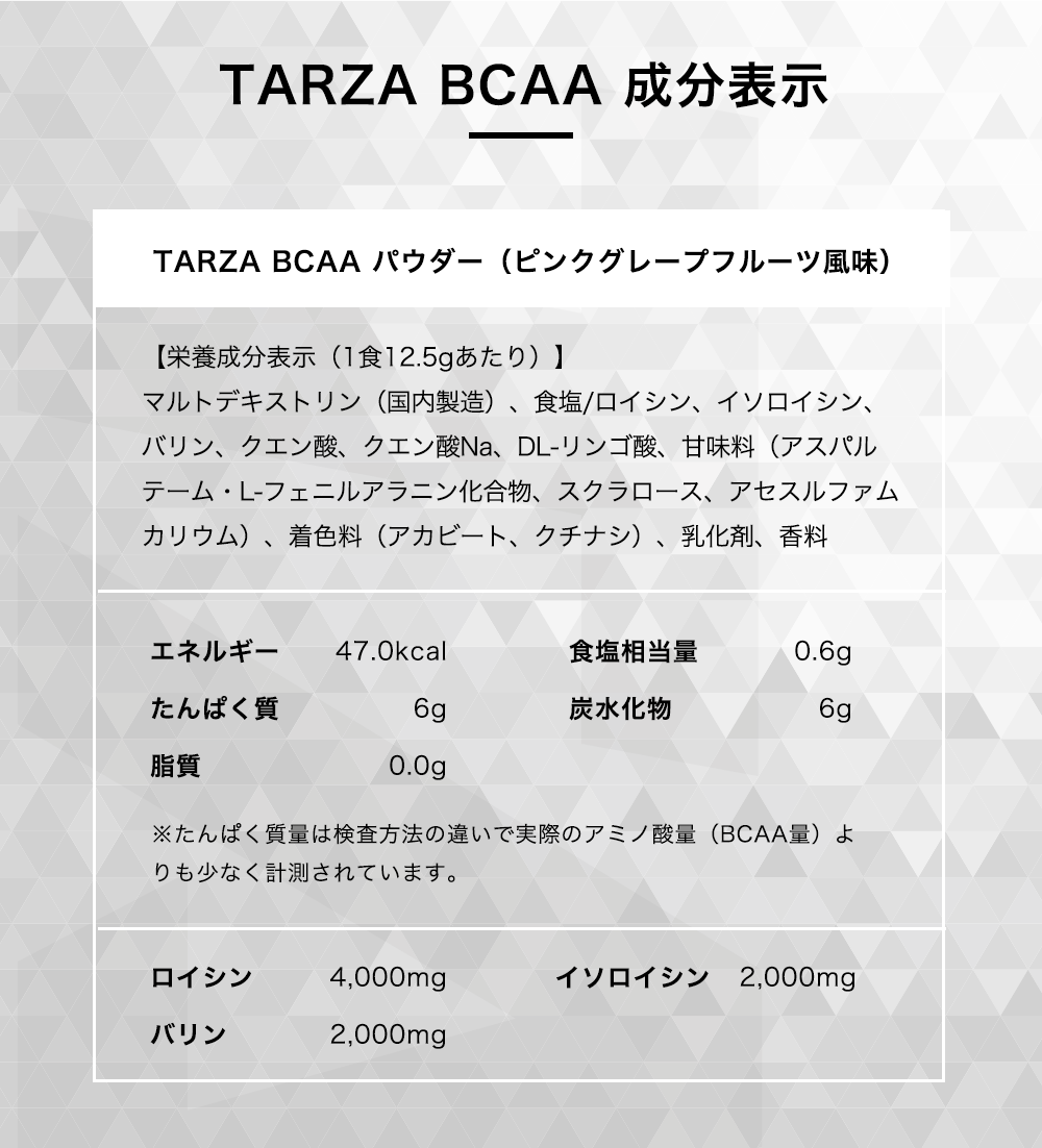 TARZAターザbcaaパウダー成分表示