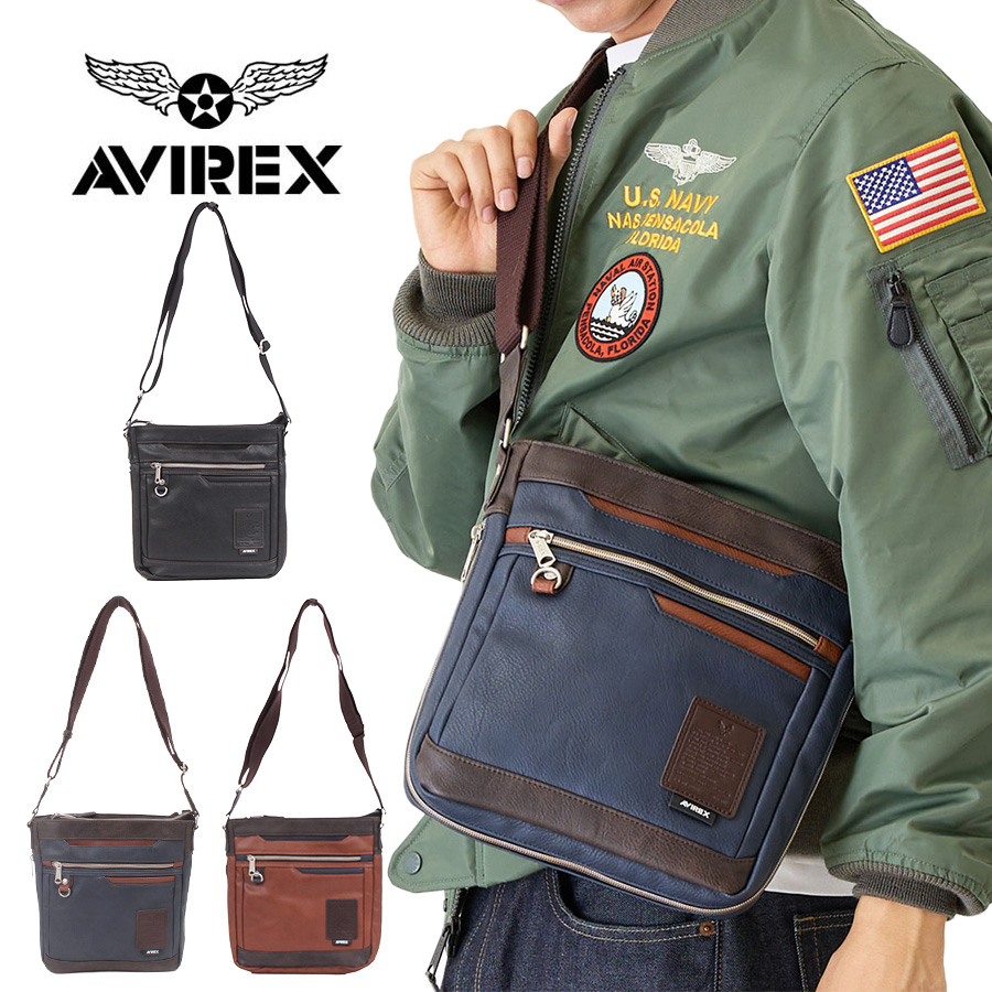 AVIREX ax5007 スチュアート タテ型ショルダー 斜め掛け 鞄 カバン