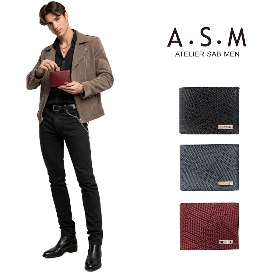ATELIER SAB MEN（アトリエサブメン） A・S・M バイアス 二つ折り財布