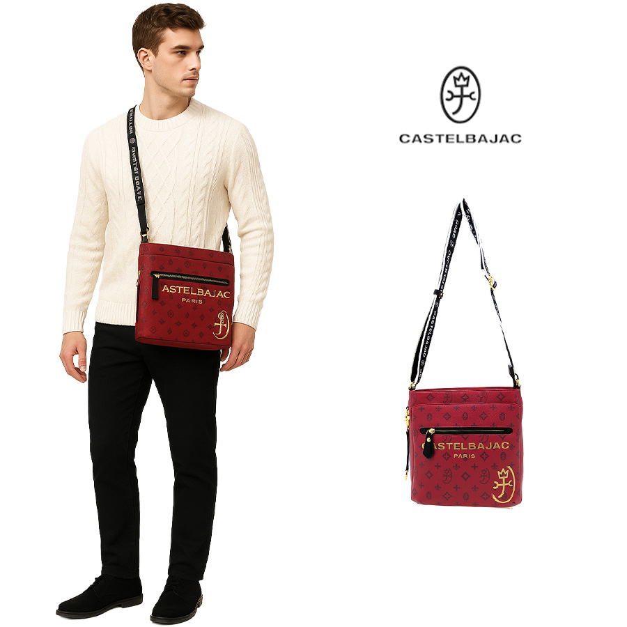 CASTELBAJAC サシャ B5ショルダー クリスマス限定色 ショルダーバッグ 斜め掛け 普段使いユニセックス メンズ レディース プレゼント ギフト レッド 048182 ctb-048182-1.jpg
