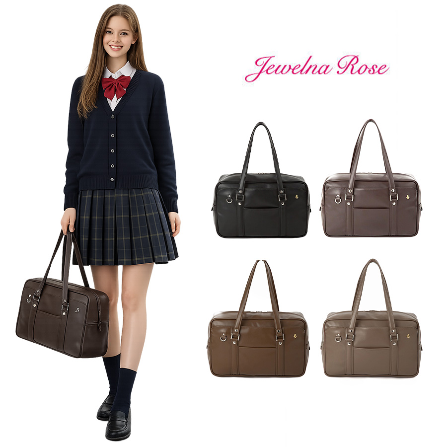 JewelnaRose スクールバッグ スクバ 大容量 合成皮革 通学 中学生