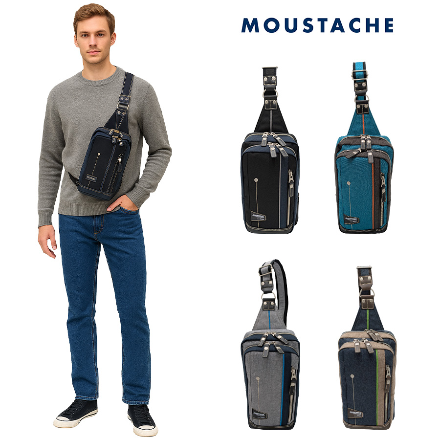 MOUSTACHE】jlg4650 ボディバッグ ワンショルダー 斜め掛け 縦型 普段