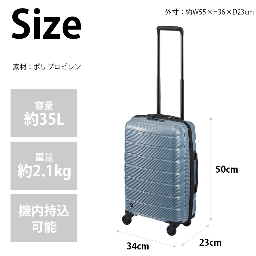 PROTECA】 01521 エアロフレックスDX2 スーツケース 35L 1-3泊 機内